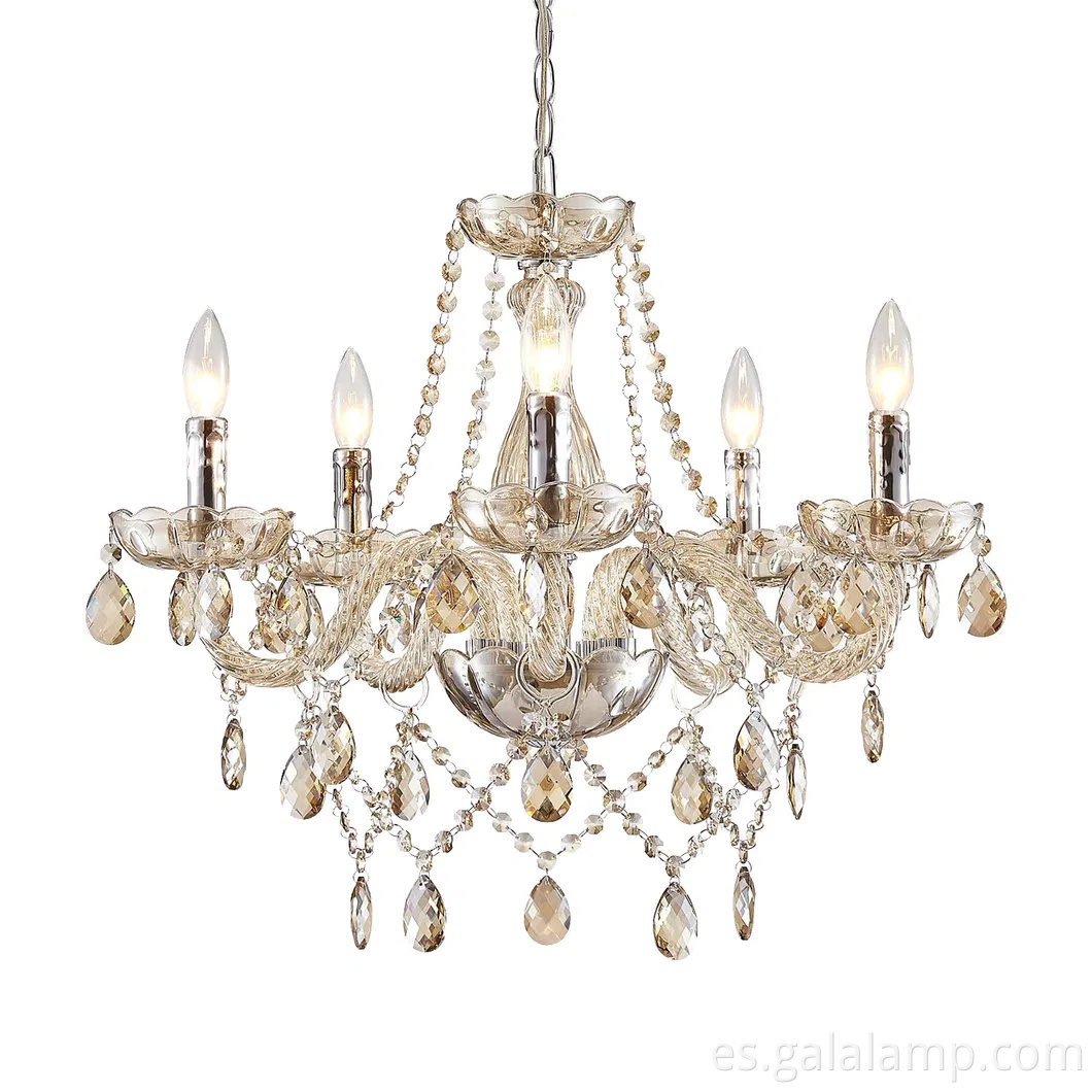 Luz colgante de rama de cristal de cristal moderno para techos elegantes